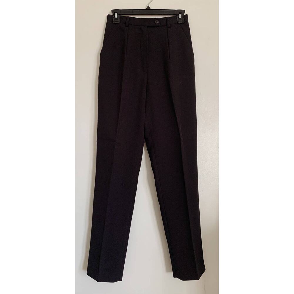 Black Vintage Lena Gabrielle Polyester High Waisted Trousers 4